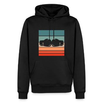 Boxen Retro Style Vintage - Männer Premium Bio Hoodie - Schwarz - Vorne - Nico (187cm)