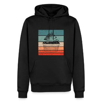 Cupcake Retro Style Vintage - Männer Premium Bio Hoodie - Schwarz - Vorne - Nico (187cm)