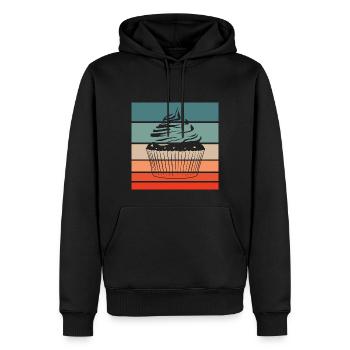 Cupcake Retro Style Vintage - Männer Premium Bio Hoodie - Schwarz - Vorne - Nico (187cm)