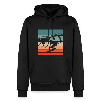 Surfen Retro Style Vintage - Männer Premium Bio Hoodie - Schwarz - Vorne - Nico (187cm)