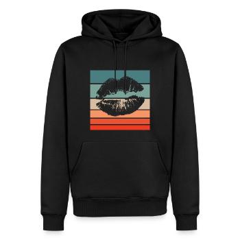 Lippen Retro Style Vintage - Männer Premium Bio Hoodie - Schwarz - Vorne - Nico (187cm)