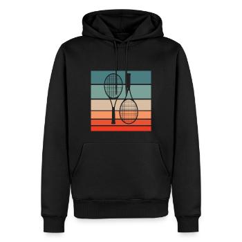 Tennis Retro Style Vintage - Männer Premium Bio Hoodie - Schwarz - Vorne - Nico (187cm)
