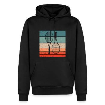 Tennis Retro Style Vintage - Männer Premium Bio Hoodie - Schwarz - Vorne - Nico (187cm)