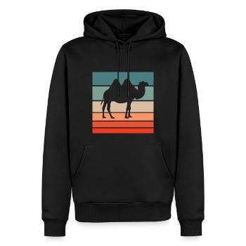 Camel Retro Style Vintage - Sweat à capuche Premium bio Homme - noir - Devant - Nico (187cm)