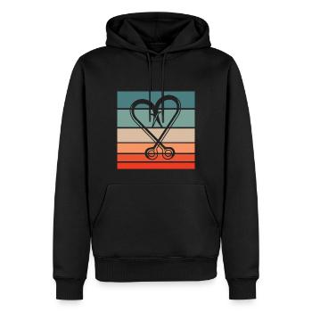 Crochet de pêche Retro Style Vintage - Sweat à capuche Premium bio Homme - noir - Devant - Nico (187cm)