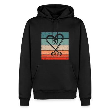 Crochet de pêche Retro Style Vintage - Sweat à capuche Premium bio Homme - noir - Devant - Nico (187cm)