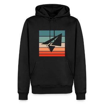 Paper Plane Retro Style Vintage - Sweat à capuche Premium bio Homme - noir - Devant - Nico (187cm)