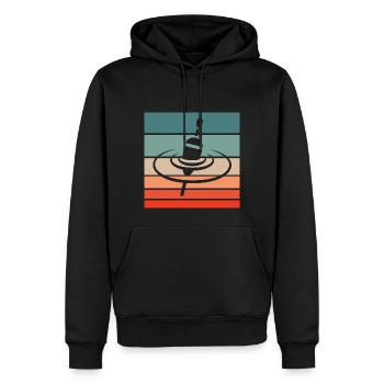 Pose Pêche Nageur Rétro Style Vintage - Sweat à capuche Premium bio Homme - noir - Devant - Nico (187cm)