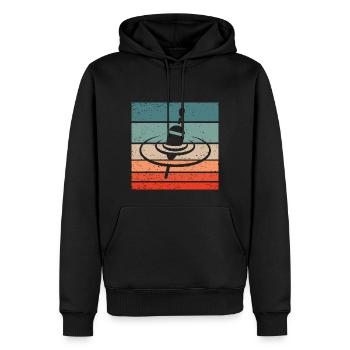 Pose Pêche Nageur Rétro Style Vintage - Sweat à capuche Premium bio Homme - noir - Devant - Nico (187cm)