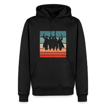 Abschlussfeier Retro Style Vintage - Männer Premium Bio Hoodie - Schwarz - Vorne - Nico (187cm)