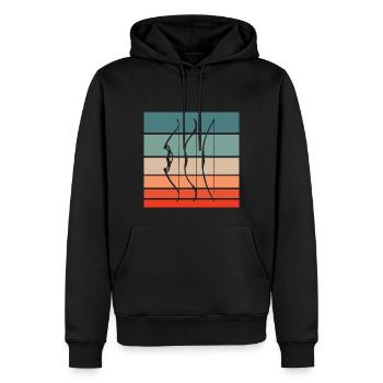 Bogenschießen Retro Style Vintage - Männer Premium Bio Hoodie - Schwarz - Vorne - Nico (187cm)