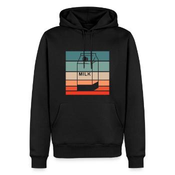 Milchkarton Retro Style Vintage - Männer Premium Bio Hoodie - Schwarz - Vorne - Nico (187cm)