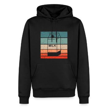 Milchkarton Retro Style Vintage - Männer Premium Bio Hoodie - Schwarz - Vorne - Nico (187cm)