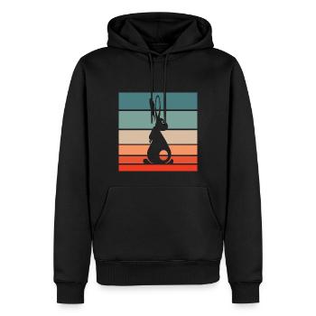 Kaninchen Retro Style Vintage - Männer Premium Bio Hoodie - Schwarz - Vorne - Nico (187cm)