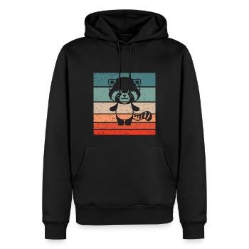 Red Panda Retro Style Vintage - Sweat à capuche Premium bio Homme - noir - Devant - Nico (187cm)