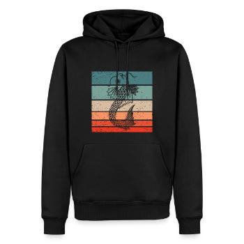 Koi Fisch Retro Style Vintage - Männer Premium Bio Hoodie - Schwarz - Vorne - Nico (187cm)