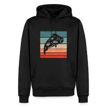 Pizza Slice Retro Style Vintage - Sweat à capuche Premium bio Homme - noir - Devant - Nico (187cm)