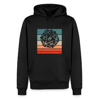 20-sided Cube Retro Style Vintage - Men’s Premium Organic Hoodie - black - Front - Nico (187cm)