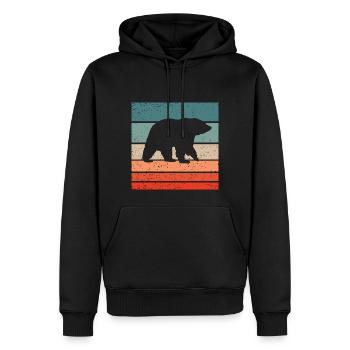 Ours Retro Style Vintage - Sweat à capuche Premium bio Homme - noir - Devant - Nico (187cm)