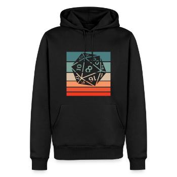 20-sided Cube Retro Style Vintage - Men’s Premium Organic Hoodie - black - Front - Nico (187cm)