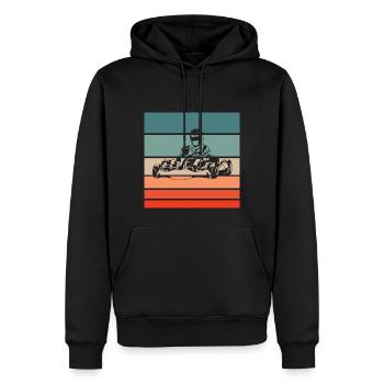 Gokart Retro Style Vintage - Männer Premium Bio Hoodie - Schwarz - Vorne - Nico (187cm)