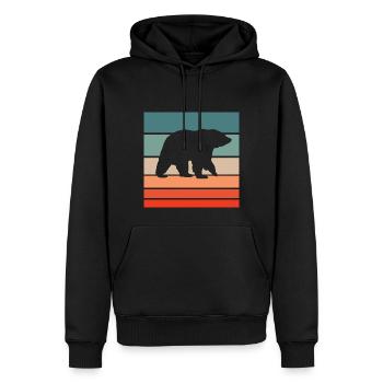 Ours Retro Style Vintage - Sweat à capuche Premium bio Homme - noir - Devant - Nico (187cm)
