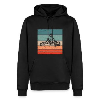 Gokart Retro Style Vintage - Männer Premium Bio Hoodie - Schwarz - Vorne - Nico (187cm)