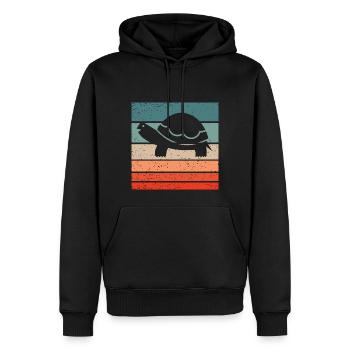 Turtle Retro Style Vintage - Men’s Premium Organic Hoodie - black - Front - Nico (187cm)