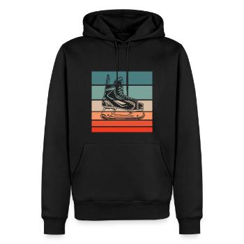Eishockey Schlittschuh Retro Style Vintage - Männer Premium Bio Hoodie - Schwarz - Vorne - Nico (187cm)