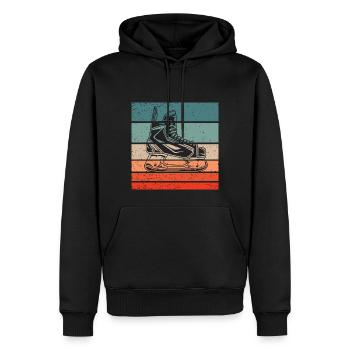 Eishockey Schlittschuh Retro Style Vintage - Männer Premium Bio Hoodie - Schwarz - Vorne - Nico (187cm)