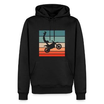 Motocross Seatgrab Retro Style Vintage - Sweat à capuche Premium bio Homme - noir - Devant - Nico (187cm)