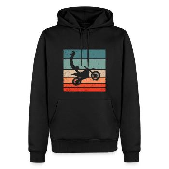 Motocross Seatgrab Retro Style Vintage - Sweat à capuche Premium bio Homme - noir - Devant - Nico (187cm)