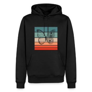 Papillon Retro Style Vintage - Sweat à capuche Premium bio Homme - noir - Devant - Nico (187cm)