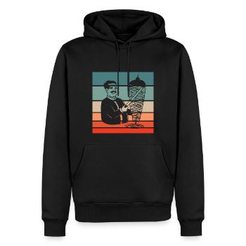 Doner Kebab Retro Style Vintage - Sweat à capuche Premium bio Homme - noir - Devant - Nico (187cm)