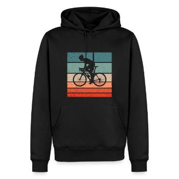 Cycliste de route Retro Style Vintage - Sweat à capuche Premium bio Homme - noir - Devant - Nico (187cm)