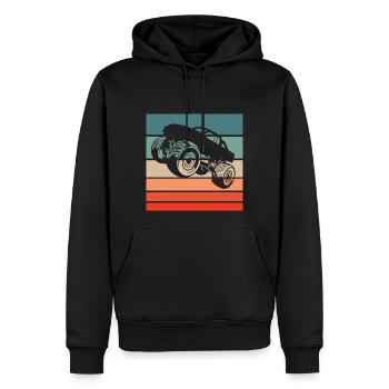 Monster Truck Retro Style Vintage - Männer Premium Bio Hoodie - Schwarz - Vorne - Nico (187cm)