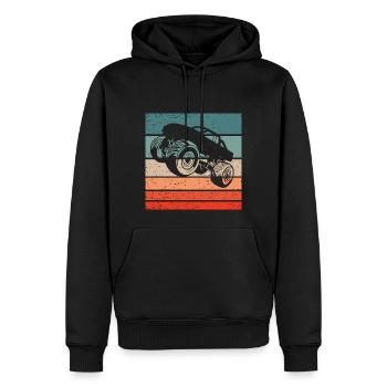 Monster Truck Retro Style Vintage - Männer Premium Bio Hoodie - Schwarz - Vorne - Nico (187cm)