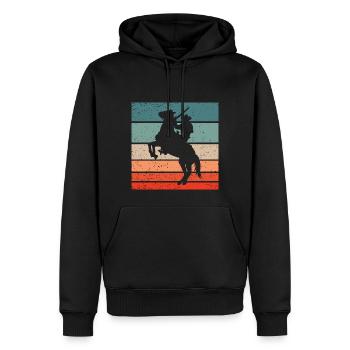 Cowboy Horse Pesade Retro Style Vintage - Sweat à capuche Premium bio Homme - noir - Devant - Nico (187cm)