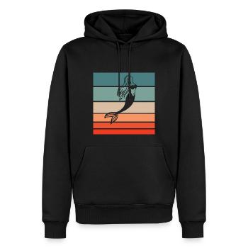 Sirène Retro Style Vintage - Sweat à capuche Premium bio Homme - noir - Devant - Nico (187cm)