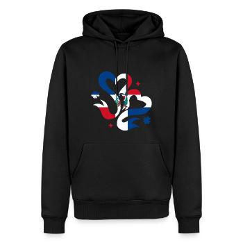 Frankreich Flagge Used Look Französische Fahne - Männer Premium Bio Hoodie - Schwarz - Vorne - Nico (187cm)