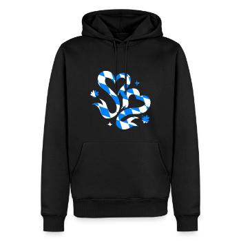 Drapeau de Bavière Coeurs Drapeau de Bavière Coeur Vintage - Sweat à capuche Premium bio Homme - noir - Devant - Nico (187cm)