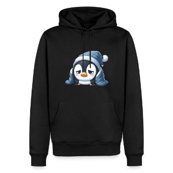 Pingouin fatigué - Sweat à capuche Premium bio Homme - noir - Devant - Nico (187cm)