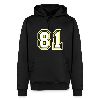 81 Zahl Symbol - Männer Premium Bio Hoodie - Schwarz - Vorne - Nico (187cm)