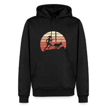 Canicross Cross Country Run Retro Canicross Runner - Sweat à capuche Premium bio Homme - noir - Devant - Nico (187cm)