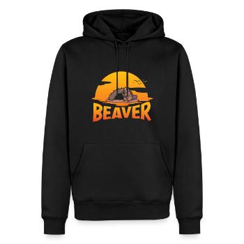 Beaver Nutria - Sweat à capuche Premium bio Homme - noir - Devant - Nico (187cm)
