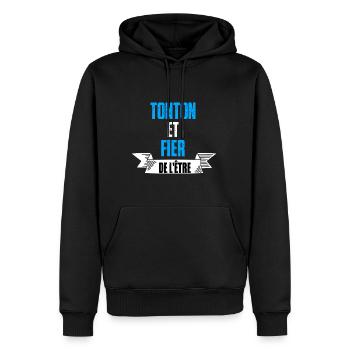 tonton et fier de l'être maillot homme oncle - Sweat à capuche Premium bio Homme - noir - Devant - Nico (187cm)