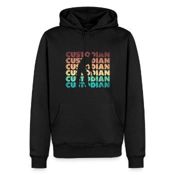School Custodian Janitor Silhouette - Männer Premium Bio Hoodie - Schwarz - Vorne - Nico (187cm)