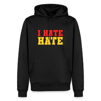 I hate hate - Men’s Premium Organic Hoodie - black - Front - Nico (187cm)