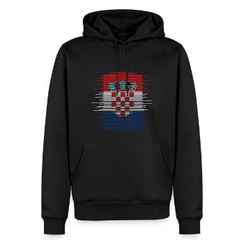 Drapeau de la Croatie Adriatique Zagreb Drapeau croate - Sweat à capuche Premium bio Homme - noir - Devant - Nico (187cm)