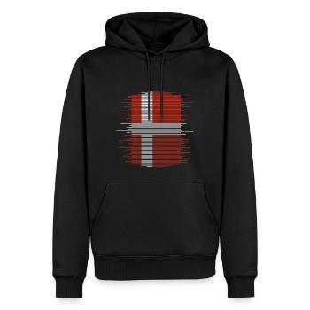Drapeau du Danemark Drapeau de la Scandinavie Drapeau du Danemark Voyage - Sweat à capuche Premium bio Homme - noir - Devant - Nico (187cm)